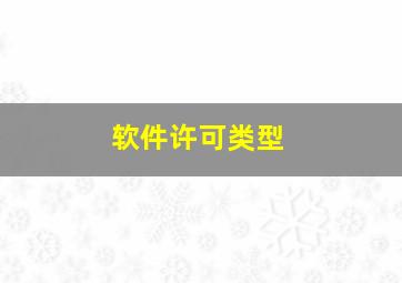 软件许可类型