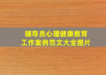 辅导员心理健康教育工作案例范文大全图片