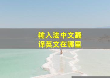 输入法中文翻译英文在哪里