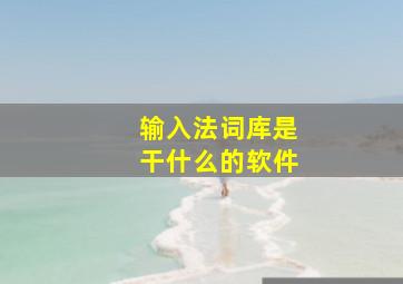 输入法词库是干什么的软件