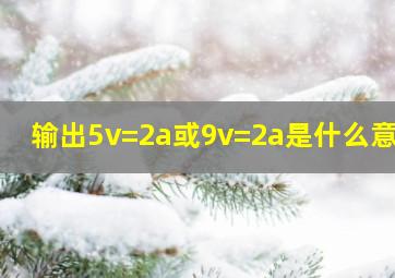 输出5v=2a或9v=2a是什么意思