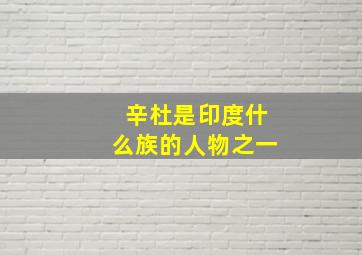 辛杜是印度什么族的人物之一