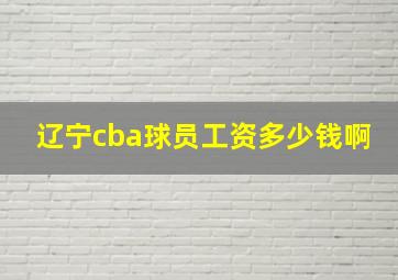 辽宁cba球员工资多少钱啊