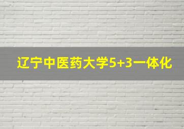 辽宁中医药大学5+3一体化