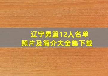 辽宁男篮12人名单照片及简介大全集下载