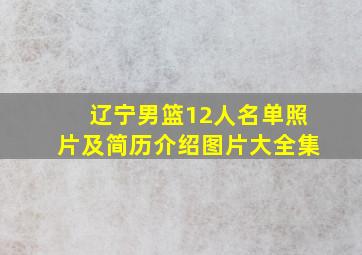 辽宁男篮12人名单照片及简历介绍图片大全集