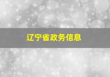 辽宁省政务信息