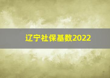 辽宁社保基数2022