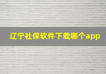 辽宁社保软件下载哪个app