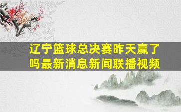 辽宁篮球总决赛昨天赢了吗最新消息新闻联播视频