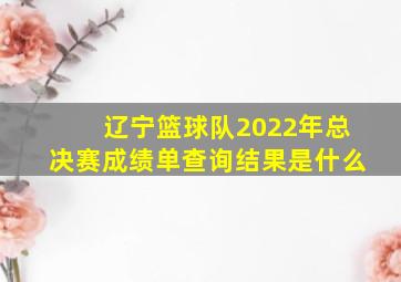 辽宁篮球队2022年总决赛成绩单查询结果是什么