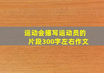 运动会描写运动员的片段300字左右作文