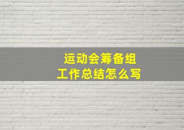 运动会筹备组工作总结怎么写