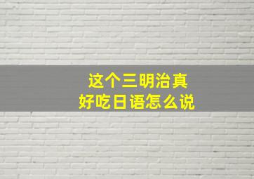 这个三明治真好吃日语怎么说