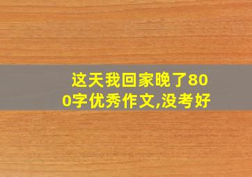 这天我回家晚了800字优秀作文,没考好