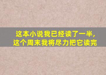 这本小说我已经读了一半,这个周末我将尽力把它读完