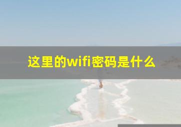 这里的wifi密码是什么