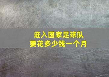 进入国家足球队要花多少钱一个月