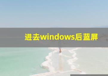 进去windows后蓝屏