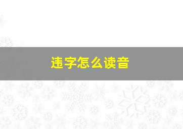 违字怎么读音