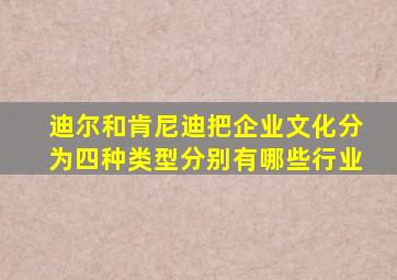 迪尔和肯尼迪把企业文化分为四种类型分别有哪些行业