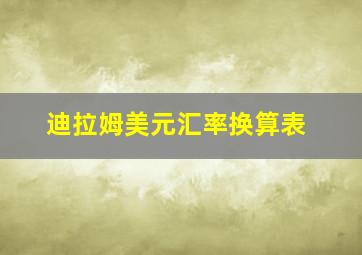 迪拉姆美元汇率换算表