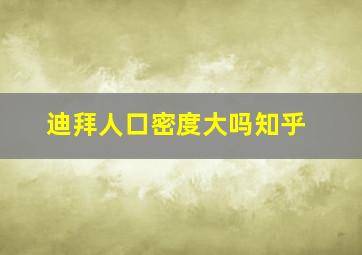 迪拜人口密度大吗知乎