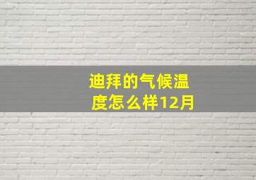 迪拜的气候温度怎么样12月