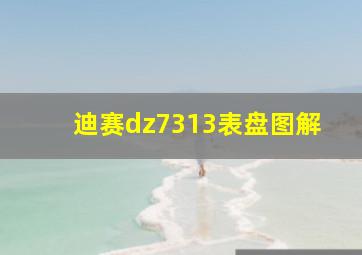 迪赛dz7313表盘图解