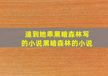 追到她乖黑暗森林写的小说黑暗森林的小说