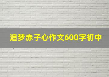 追梦赤子心作文600字初中