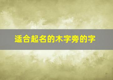 适合起名的木字旁的字