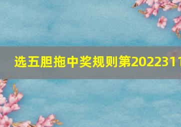 选五胆拖中奖规则第2022311