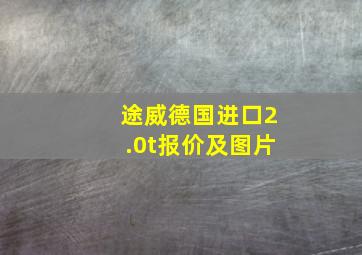 途威德国进口2.0t报价及图片