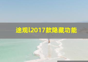 途观l2017款隐藏功能