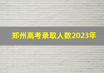 郑州高考录取人数2023年