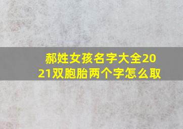 郝姓女孩名字大全2021双胞胎两个字怎么取