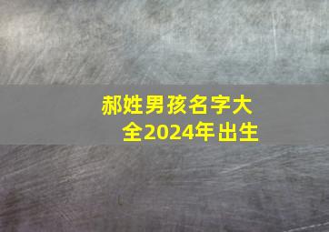 郝姓男孩名字大全2024年出生