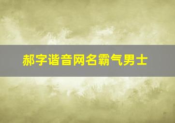 郝字谐音网名霸气男士