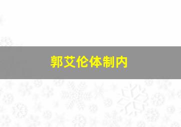 郭艾伦体制内