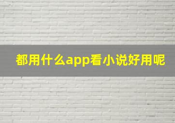 都用什么app看小说好用呢