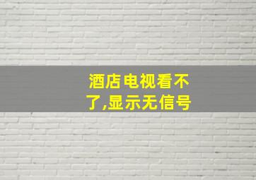 酒店电视看不了,显示无信号