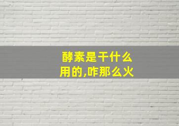 酵素是干什么用的,咋那么火