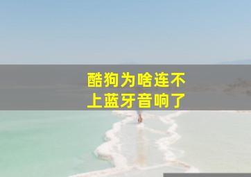 酷狗为啥连不上蓝牙音响了