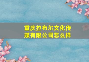 重庆拉布尔文化传媒有限公司怎么样