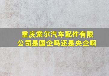 重庆索尔汽车配件有限公司是国企吗还是央企啊