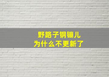 野路子钢镚儿为什么不更新了