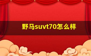 野马suvt70怎么样