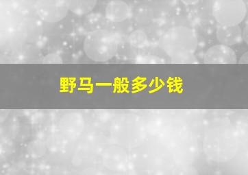 野马一般多少钱