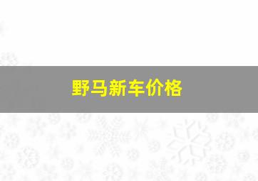 野马新车价格